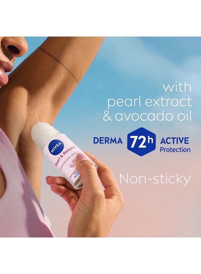 Nivea Pearl & Beauty 48H Roll-On Antiperspirant Deodorant 50 ml - Image 3